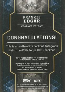 2017 Topps UFC Knockout - Knockout Autographed Relics Green #KAR-FE Frankie Edgar Back