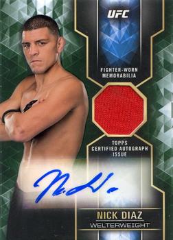 2017 Topps UFC Knockout - Knockout Autographed Relics Green #KAR-ND Nick Diaz Front