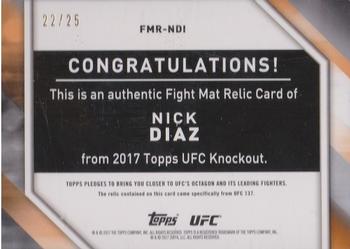 2017 Topps UFC Knockout - Fight Mat Relics Blue Jumbo #FMR-NDI Nick Diaz Back