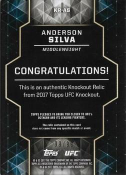 2017 Topps UFC Knockout - Knockout Relics #KR-AS Anderson Silva Back