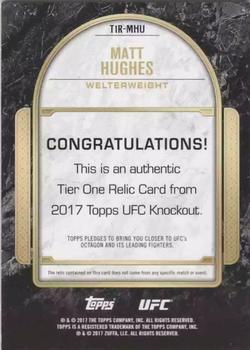 2017 Topps UFC Knockout - Tier One Relics Gold #T1R-MHU Matt Hughes Back