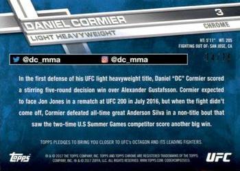 2017 Topps Chrome UFC - Blue Wave Refractor #3 Daniel Cormier Back