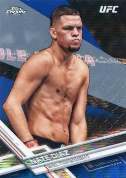 2017 Topps Chrome UFC - Blue Wave Refractor #55 Nate Diaz Front
