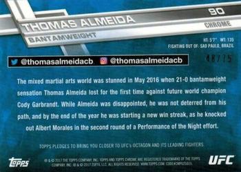 2017 Topps Chrome UFC - Blue Wave Refractor #90 Thomas Almeida Back