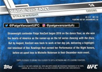 2017 Topps Chrome UFC - Diamond Refractor #14 Paige VanZant Back