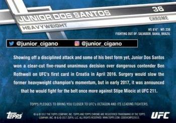 2017 Topps Chrome UFC - Diamond Refractor #36 Junior Dos Santos Back