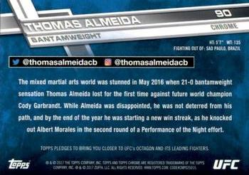 2017 Topps Chrome UFC - Diamond Refractor #90 Thomas Almeida Back
