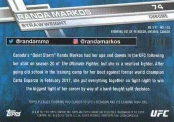 2017 Topps Chrome UFC - Green Refractor #74 Randa Markos Back