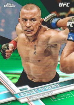 2017 Topps Chrome UFC - Green Refractor #96 Georges St-Pierre Front