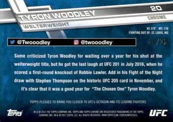 2017 Topps Chrome UFC - Orange Refractor #20 Tyron Woodley Back