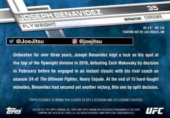 2017 Topps Chrome UFC - Refractor #35 Joseph Benavidez Back
