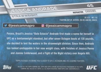 2017 Topps Chrome UFC - Refractor #45 Jessica Andrade Back