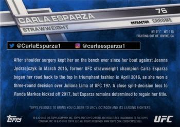 2017 Topps Chrome UFC - Refractor #76 Carla Esparza Back
