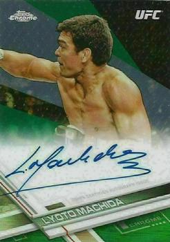 2017 Topps Chrome UFC - Fighter Autographs Green Refractor #FA-LM Lyoto Machida Front