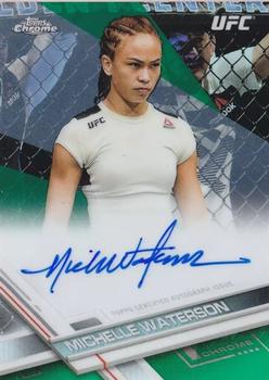 2017 Topps Chrome UFC - Fighter Autographs Green Refractor #FA-MW Michelle Waterson Front