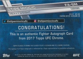 2017 Topps Chrome UFC - Fighter Autographs Green Refractor #FA-SM Stipe Miocic Back