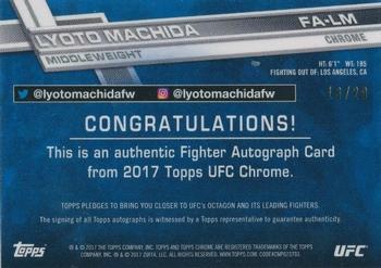 2017 Topps Chrome UFC - Fighter Autographs Refractor #FA-LM Lyoto Machida Back