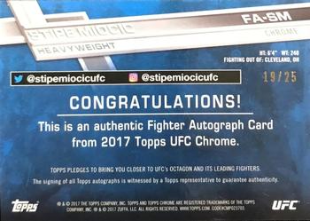 2017 Topps Chrome UFC - Fighter Autographs Orange Refractor #FA-SM Stipe Miocic Back