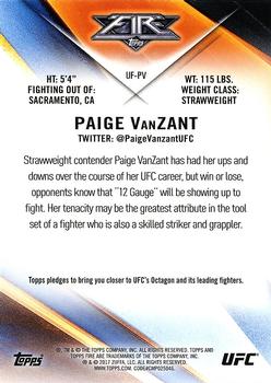 2017 Topps Chrome UFC - UFC Fire #UF-PV Paige VanZant Back