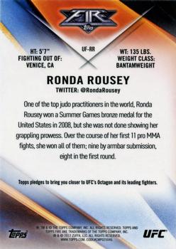 2017 Topps Chrome UFC - UFC Fire #UF-RR Ronda Rousey Back