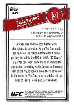 2017 Topps Chrome UFC - UFC Museum #UM-PV Paige VanZant Back