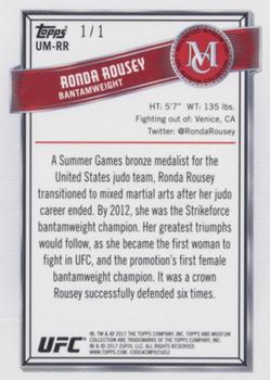 2017 Topps Chrome UFC - UFC Museum SuperFractor #UM-RR Ronda Rousey Back