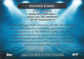 2016 Topps UFC High Impact #9 Rashad Evans Back