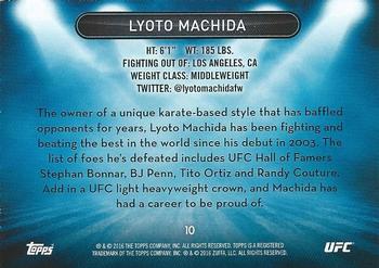2016 Topps UFC High Impact #10 Lyoto Machida Back
