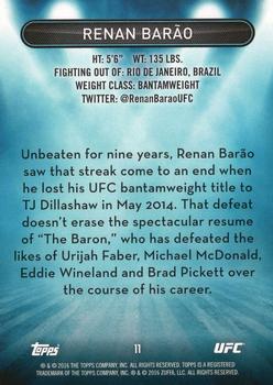 2016 Topps UFC High Impact #11 Renan Barão Back