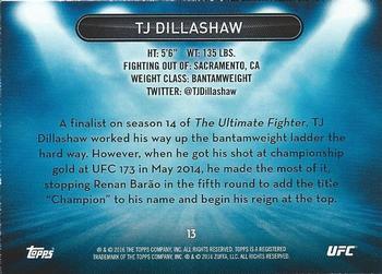2016 Topps UFC High Impact #13 TJ Dillashaw Back