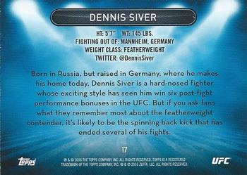2016 Topps UFC High Impact #17 Dennis Siver Back