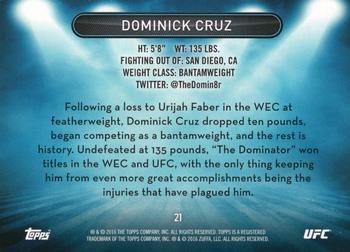 2016 Topps UFC High Impact #21 Dominick Cruz Back