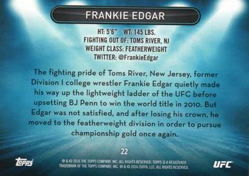 2016 Topps UFC High Impact #22 Frankie Edgar Back