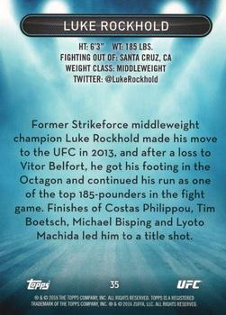 2016 Topps UFC High Impact #35 Luke Rockhold Back