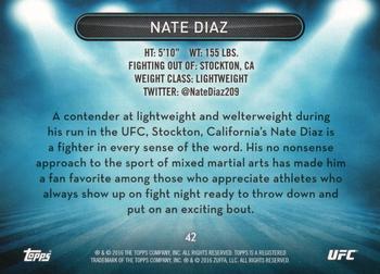 2016 Topps UFC High Impact #42 Nate Diaz Back