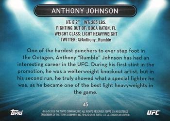 2016 Topps UFC High Impact #45 Anthony Johnson Back