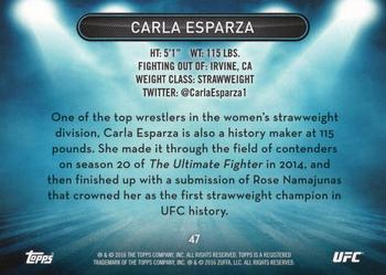 2016 Topps UFC High Impact #47 Carla Esparza Back