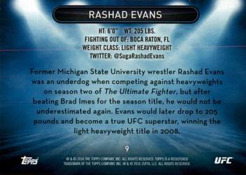 2016 Topps UFC High Impact - Blue #9 Rashad Evans Back