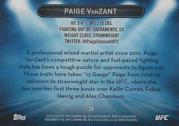 2016 Topps UFC High Impact - Blue #29 Paige VanZant Back