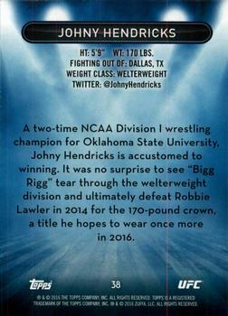 2016 Topps UFC High Impact - Blue #38 Johny Hendricks Back