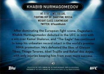 2016 Topps UFC High Impact - Blue #43 Khabib Nurmagomedov Back