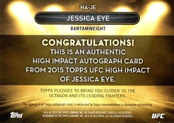 2016 Topps UFC High Impact - Autographs #HA-JE Jessica Eye Back