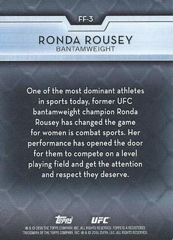 2016 Topps UFC High Impact - Femme Fighters #FF-3 Ronda Rousey Back