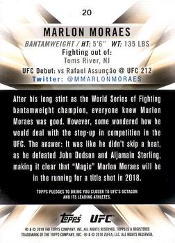 2018 Topps UFC Knockout #20 Marlon Moraes Back