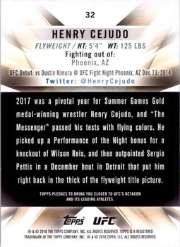 2018 Topps UFC Knockout #32 Henry Cejudo Back