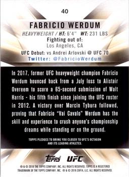 2018 Topps UFC Knockout #40 Fabricio Werdum Back