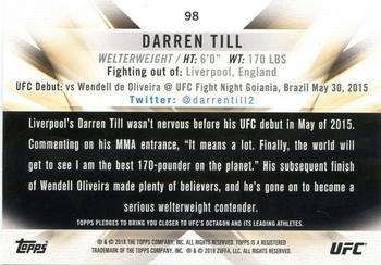 2018 Topps UFC Knockout #98 Darren Till Back
