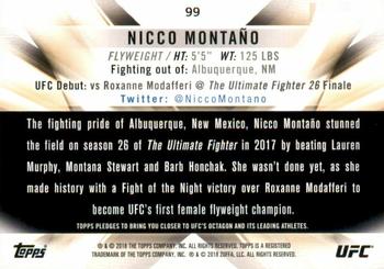 2018 Topps UFC Knockout #99 Nicco Montaño Back