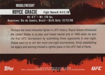 2009 Topps UFC Round 2 - Gold #1 Royce Gracie Back