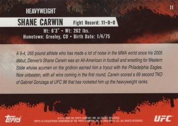 2009 Topps UFC Round 2 - Gold #11 Shane Carwin Back